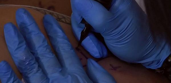  Stunning babe anal banged in tattoo shop